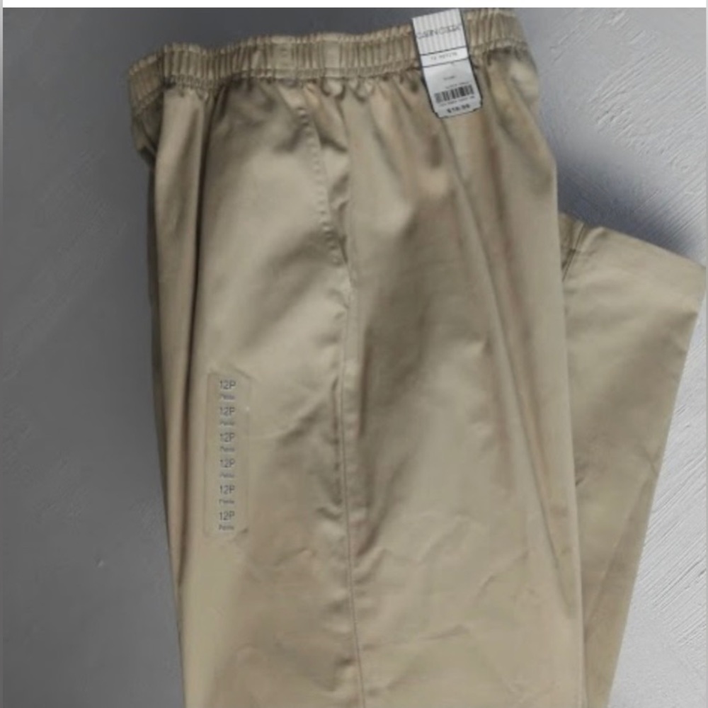 Khaki Pants XL New Pull on Twill Pants Elastic Waist Trousers